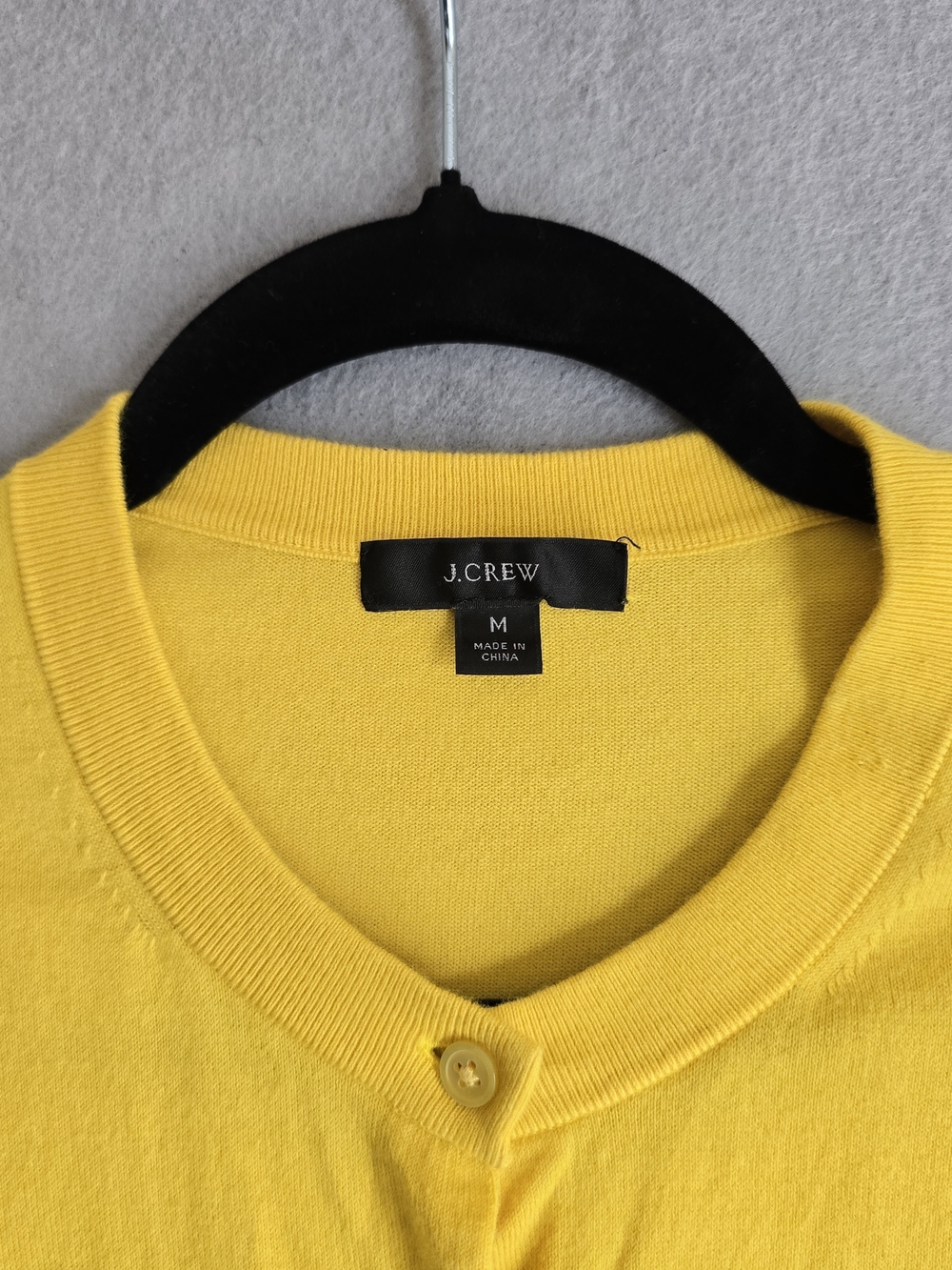 J. Crew Bright Yellow Crewneck M Button-Front Cardigan Preppy Classic Casual - Picture 4 of 7